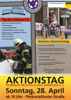 Plakat zur Ankündigung des Verkehrsicherheitstags und dem Tag der offenen Türen der Feuerwehr