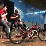 Vorstellung auf der Bühne der Motorradmesse.